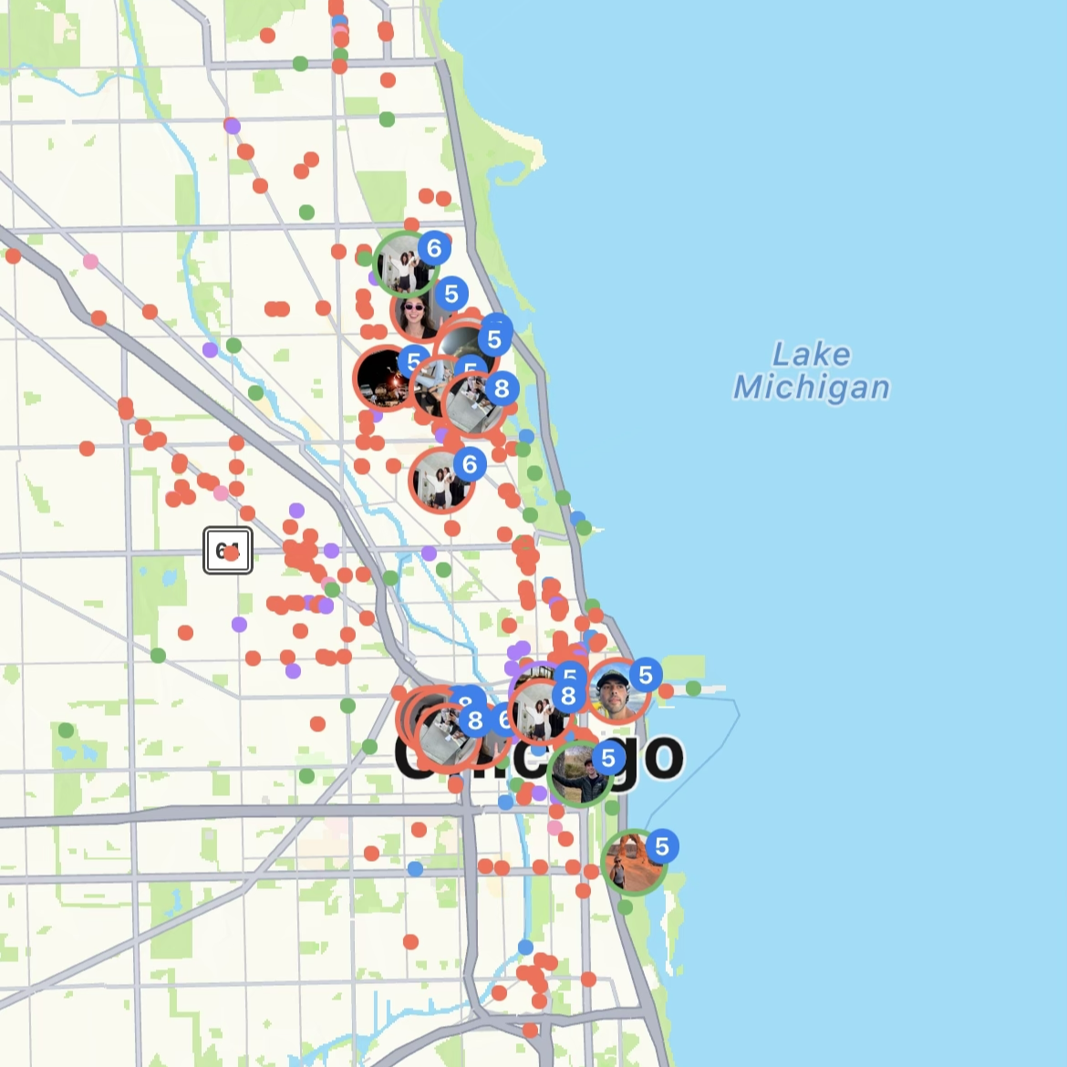 Jimo map screenshot over Chicago